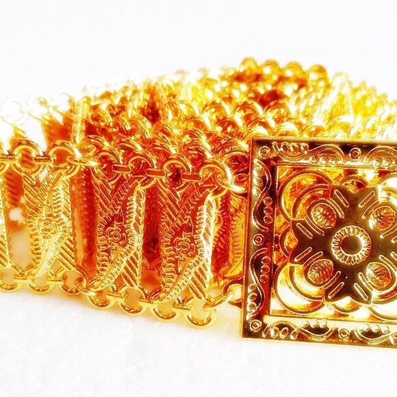 Thai Belt Costume Gold Plate Vintage Thailand Traditional Dance Ramthai Women We - Picture 6 of 9